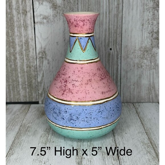 Vintage KOPA Style Native American Pottery Aztec Pastel Vase - Picture 3 of 6